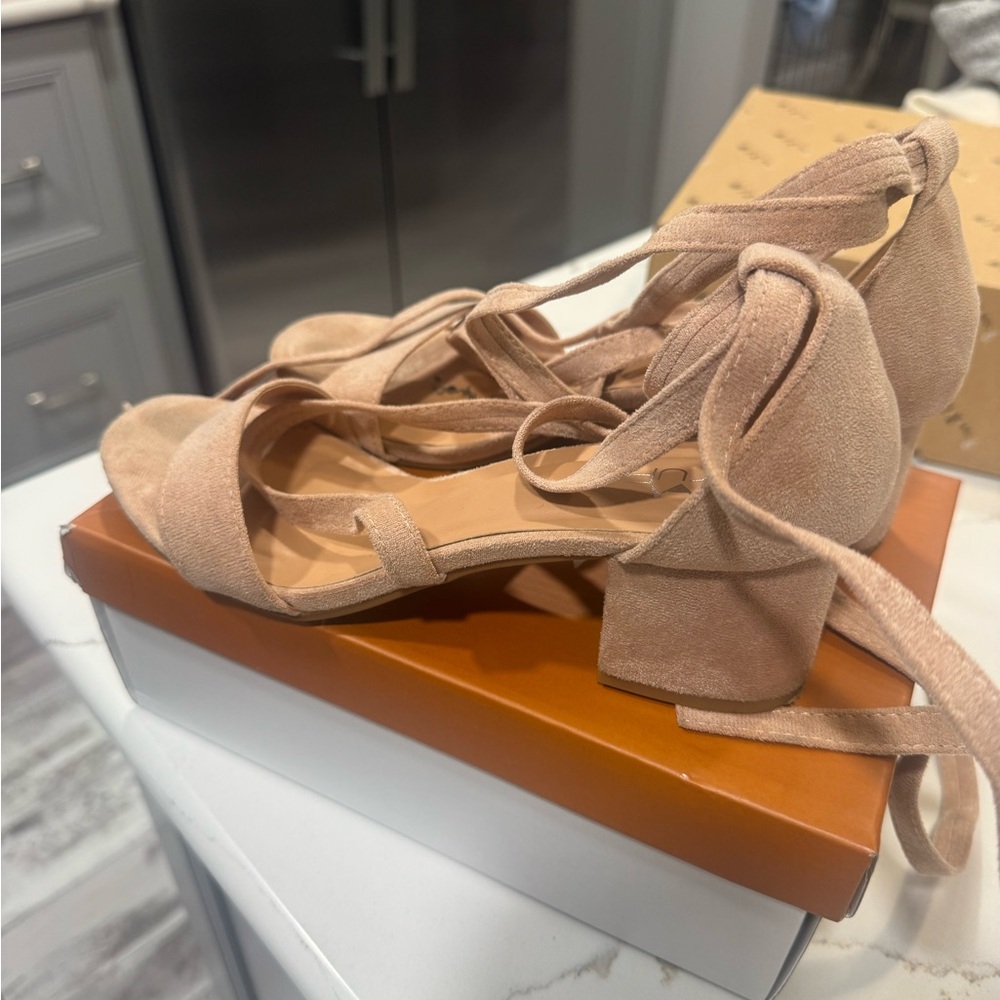 Women’s Nude Lace Up Heels